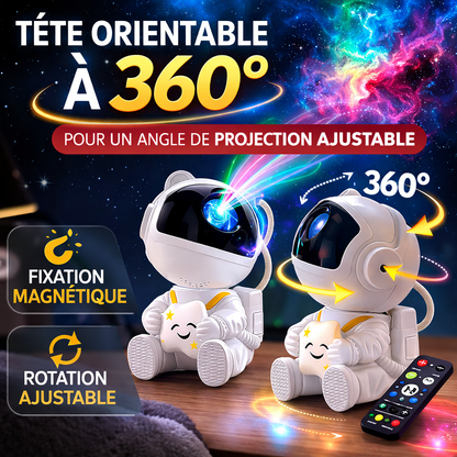 Projecteur galaxie astronaute 360° pour plafond étoilé et ambiance relaxante